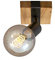 BRILONER - Wandleuchte Innen schwenkbar, Vintage, Holzbasis, Wandlampe innen, Wandstrahler, Wandlicht, Wandbeleuchtung, Schlafzimmer, Flurlampe, Wall Light, 10x10,3x9 cm, Holz-Schwarz