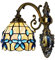 GDLight Mediterran Wand Sconce Lights Tiffany Style blau lila lila wandlampen natürliche Shell windity Lampe für Badezimmer Wohnzimmer betoside Halle Balkon, max40w,B