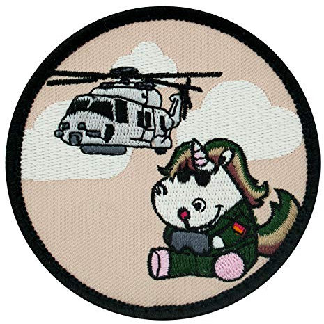 Café Viereck ® Bundeswehr Heeresflieger Heeresfliegertruppe HFlg Einhorn Fun Patch Gestickt mit Klett - 8 cm