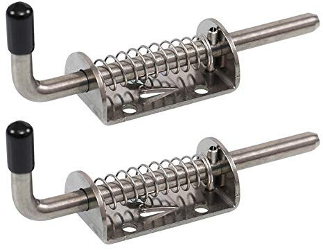 Jsleid Federriegel Edelstahl 304, 2 Stücke Federriegel, Metalltürriegel, Federverriegelung, Schwerer Türriegel, für Schuppentüren, Türen, Fenster, Garagenbodenschlösser