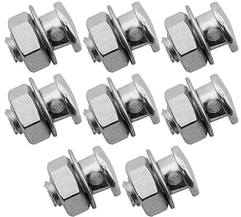 ZRM&E 8Pcs Brake Cable Regulator Clamp Lock Screw Bolt Locking Screw with Nuts and Washers for Bicycle Power Bike Mountain Bike Brake Line 26 Sliver