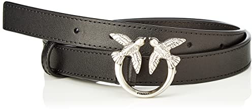 Pinko Love Berry Simply Belt H2 Vit., Cintura Donna, Z99o_nero-old Silver, L