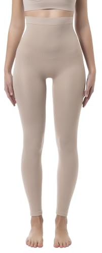FarmaCell 133 (Cipria, 3XL/4XL) Leggings Anticellulite Donna Massaggianti a Vita Alta, Made in Italy