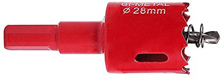 SagaSave – Scie-cloche bimétallique en acier rapide HSS, pour acier inoxydable, métal, bois, plastique, cloison sèche, panneaux de fibres, 28 mm