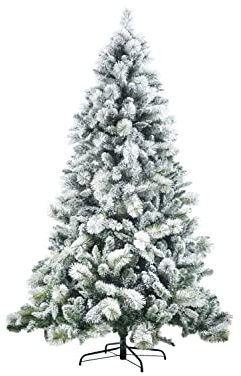 SHATCHI Albero di Natale artificiale in legno di pino di Helsinki con punte verdi di abete rosso smerigliato, tinta unita, elegante, decorazione per la casa, Natale, 1,8 m