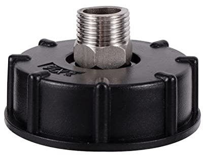 FOGWOWO IBC Adapter S60X6 IBC Tank Zubehör 1/2 Grobgewinde mit 1/2 Außengewinde Schlauchanschluss Edelstahl Ventilauslauf Armaturen