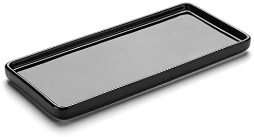 Gurygo ca. 25 cm große Badezimmerablage, Keramikablage für das Badezimmer, kleine Keramikablage, Seifenschale für die Küchentheke, schwarz