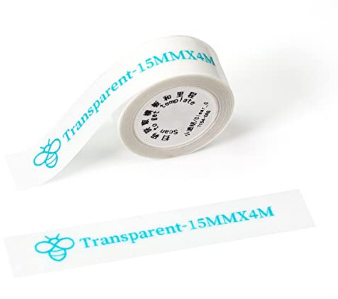 Qutie Blaugrün Schrift Etiketten Selbstklebend - 15mm Wasserdicht DIY Klebeetiketten, Kompatibel zum Qutie Etikettendrucker, Geeignet für Drucken Sie Barcode, Name, Datum, Preis, 4M/Rolle