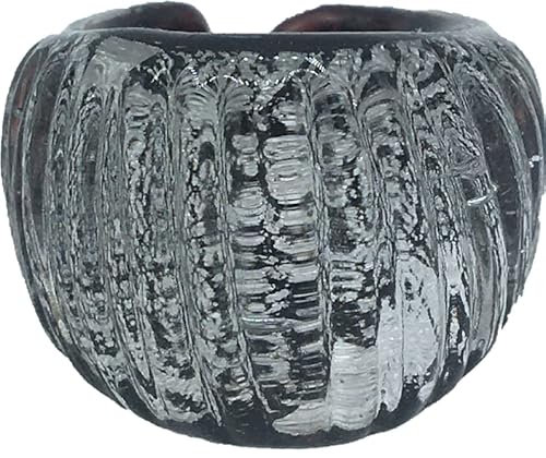 Generico ANILLO DE VIDRIO DE MURANO ANTIGUA MURRINA VENECIANA, Vidrio, Negro