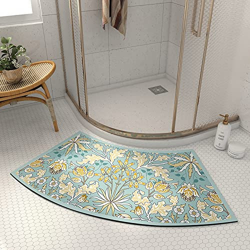 KAYBTNT Gebogene Badematte, Eckdusche Duschvorleger Badezimmerteppich, Weich Halbrund Duschvorleger, Waschbar Badvorleger rutschfest Duschmatte Badteppich,B,45x100cm