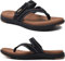 COFACE Chanclas Mujer Moda Ortopedicas Comodas Cuero Tela Elegantes Sandalias de Dedo Señora Piel Verano Playa Piscina Flip Flop Ligera Abierta Chancletas Pala Antideslizante Goma Suela Negro Kaki 36