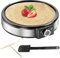 Crepes Maker Elektrischer, Antihaft-Pfannkuchen-Maker, Tisch- Roti-Maker 1200W Haushalt, Temperaturregelung, Edelstahl - Einfache Reinigung & Enthält Teigverteiler & Spatel