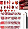 2680Pz Rosso Decorazioni unghie, glitters Strass unghie con brillantini piccoli unghie Rosso, Pietra di vetro diamantata trasparente per DIY per il trucco del viso delle unghie unghie art decorazioni