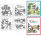 GLOBLELAND 4 Stück Mini-Gartenbank, Transparente Stempel Für DIY Scrapbooking, Mini-Topfpflanzen, Silikon, Siegel, Karten, Fotoalbum, Tagebuch
