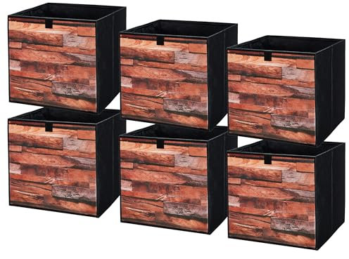 lavita Storage Box | faltbare Aufbewahrung Boxen 31 x 31 x 31 cm | Schubladen-Organizer Box| Ordnungssysteme fr Kleidung | Kleideraufbewahrung & Organisation | Retro-Board | 6 stck