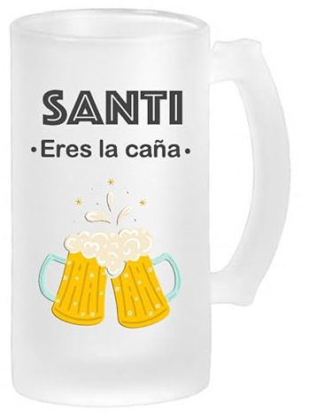 Cocholate Jarra cerveza personalizada de cristal esmerilado. Regalo original. Con nombre y año personalizados - cumpleaños (Siendo la caña)