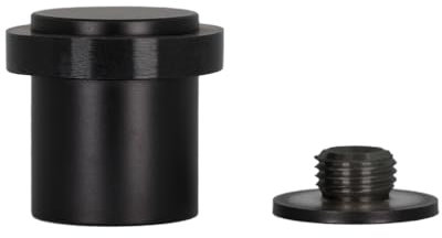 EVI Herrajes | Türstopper | Edelstahl | 24 x 30 mm | Schraubsockel | schwarz lackiert | inkl. Schraube + Klemmdübel | Mod. I-199/24X30-CBNG