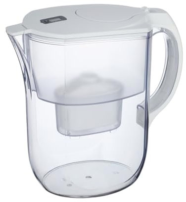 NSF Certified 4L Fridge Water Filter Jug Fluoride Water Filter Pitcher,with 1×90 Days Filter, Reduces Lead, Fluoride, Chlorine And More, BPA Free,White