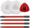DLAIMI Spin Mop Cabeza de Repuesto, Base, Mango Compatible con Vileda Turbo 3 en 1 Microfibra Mop, Microfibra Mop Cabezas, Triángulo Mop Cabeza Cubierta y 30-58inch Mop Mango Combo Set