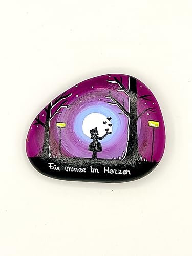 Trauersteine individuell bemalte Steine als Trauergeschenk Gedenksteine personalisierbarer Gedenkstein mit Spruch