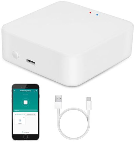 Puerta de enlace inteligente multimodo: ZigBee 3.0 y Bluetooth y Mesh Hub, control remoto de aplicación, puente inteligente inalámbrico Smart Home Gateway control de voz a través de Alexa/Google Home