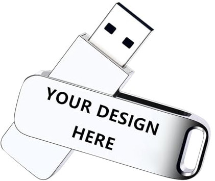 USB Memoria,Personalizada Pendrive 32/64/128gb,Diseña Tu Propio Logo y Texto,Original Metal Pincho USB 2.0 (C-32GB)