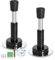 Spring Door Stopper, 2 Pieces Door Stop, Hydraulic Cushioning Technology, Wider Rubber Bumper Head, 4.1 Inches Height, Door Stops for Wall Protects Against Door and Wall Collisions (Black)