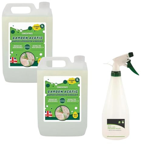 Dunnet Tools 10L Garden Acetic Acid Vinegar Vinegar For Weed Killing Concentrated Outdoor Patio Cleaner For Garden Driveways Pet-friendly Weed Killer White Vinegar 5 Litre For Cleaning