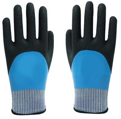 Elektriker Handschuhe Lsolierhandschuhe 400 V Spannungsbeständigkeit Schutzhandschuhe Handschuhe Arbeitshandschuhe Gummi Handschuhe mit Anti-Rutsch-Textur für Elektrische Wartung Instrumente(Blau)