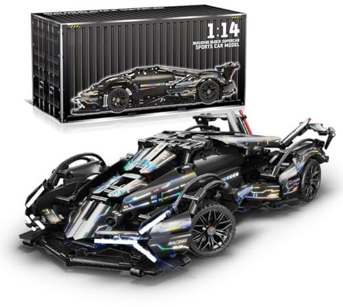NUOJIAYING Technik Sportwagen Bausteine Set, 1580 Klemmbausteine Auto Bausatz Supersportwagen Modellbausatz, 1:14 MOC Car Rennwagen Modellauto Spielzeug Geschenk Erwachsene