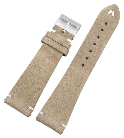 BOLEXA Weiches Wildleder-Uhrenarmband, 18 mm, 19 mm, 20 mm, 21 mm, 22 mm, Schnellverschluss-Uhrenzubehör, Uhrenarmband for Herren(Beige,22mm)