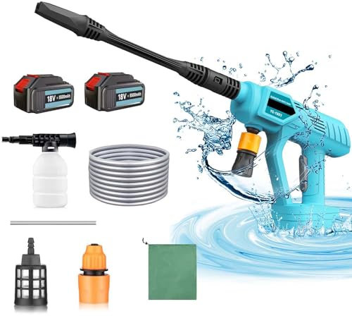 Cordless Pressure Washer,Compatible with Makita 18V Battery,3-in-1 Adjustable Nozzle Portable Pressure Washer with 2x 5.5Ah Battery,for Car Floor Gardening Cleaning