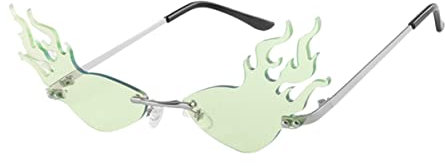 DEARMAMY Partybrille Fotorequisite Ananasgläser Leuchtstäbe Masse Coole Hässliche Rave-brille Damen Verrückte Steampunk-brille Green