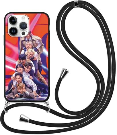 Lanyard Handyhülle für ZTE Blade V60 Vita 6.6 Hülle mit Band, Kpop Stray Kids Skzoo Muster Design Case mit zum Umhängen Kordel, Weich Silikon Stoßfest TPU Schutzhülle Cover für Skz Fans, Muster