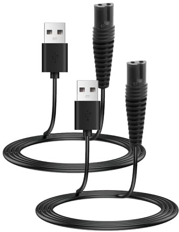 Shaver Charger for Braun 12V USB Charging Cord for Braun Series 1 3 5 7 9 Electric Razor Beard Trimmer Replacement Chargers for 3040s 3080S 760CC 790CC 340s 190s 5190cc 5210 9095cc and More