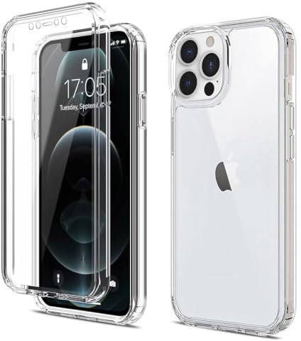 Apple iPhone 15 Pro Front and Back Case, Transparent Clear Fully Protection PC Hard Soft Cover Bumper Shockproof For iPhone 15 Pro