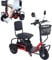 zhyunvd Mobilitätsroller Mit 3 Rädern,Dreirad Erwachsene,Elektromobil Klappbar Und Leicht,Mit Diebstahlsicherung Und Schlüssel, Mit Ladegerät Und Korb Red