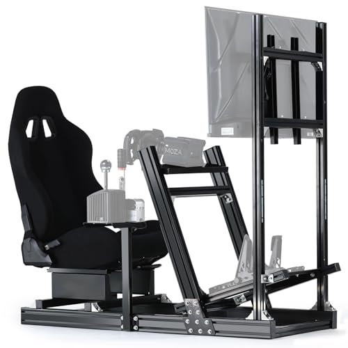 Dardoo 8040 Profil Game Simulator Cockpitständer mit Sitz und Monitorständer, passend für G923 G29 G920, T300RS TMX-PRO, ohne Schalthebel, Handbremse, Pedale, Lenkrad und Monitor