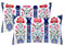 Outdoor Kissen Wetterfest, Blau Kissenbezug 40x60cm 2er Set, Deko Frühlingsdekokissen Boho Muster Samt Sofakissen mit Unsichtbarem Reißverschluss, Outdoor Zierkissen für Balkon Patio Garten Deko -7P