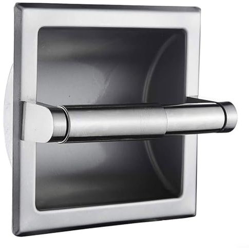 HOHOVYVY Klopapierhalter,Wandmontierter Unterputz Toilettenpapierhalter Aus Edelstahl Einbau Klopapierhalter Für Badezimmer