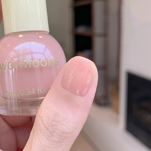 Jelly Nail Polish - Translucent Nude Pink Nail Polish - Long Lasting Nail Varnish Quick Dry - Sheer nail polish for DIY Art, Natural Nail Varnish Gift for Girls