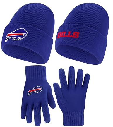 Ultra Game Unisex-Erwachsene NFL Official Super Soft Beanie Knit Hat with Extra Warm Touch Screen Gloves Winter-Hut