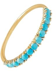 Homxi Verlobungsringe Goldring 585 Damen, Rund mit Türkis, Verlobungsringe Damen Ring Gold Gr 52 (16.6)