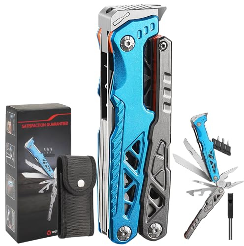 Geschenke für Männer 17IN1 Multitool Camping Zubehör Geschenk Vatertag Männergeschenke Survival Gadgets mit Zange Säge Schraubendreher Flaschenöffner Pfeife Geburtstagsgeschenk Weihnachtsgeschenke