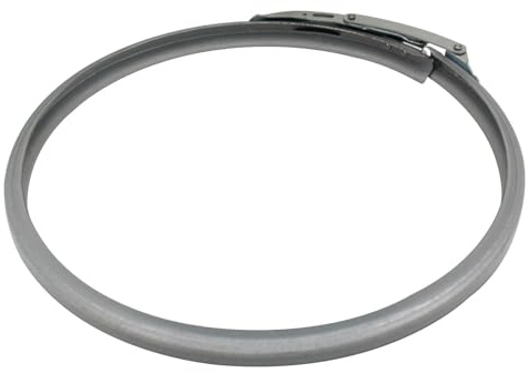 Spannring für fässer schnellspannschelle edelstahl rohrschelle spannringdeckelfass fässer schelle dichtung für weithalsfass kunststofffass sauerkrautfass (silbrig, 60L OD365mmID340mm)