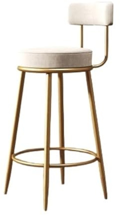 QINGGANG-0224 Breakfast Bar White Bar Counter Chair Wrought Iron Minimalist Home with Backrest High for Kitchen Island Counter(Medium)