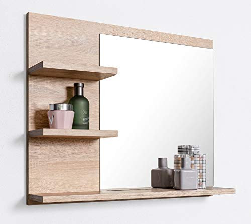 DOMTECH Badspiegel mit Ablagen, Badezimmer Spiegel, Wandspiegel, Badezimmerspiegel, L
