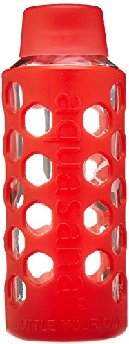 Aquasana AQ-6006 - Borraccia in vetro con manicotto in silicone, AQ-6006-RED