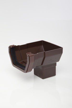 Polypipe RS206 braun kurz stop-end Auslass für 112 x 65 mm Dachrinne System