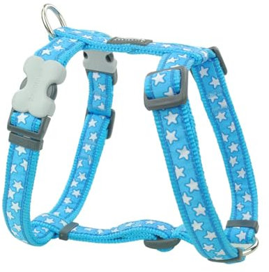 Red Dingo Nylon Hundegeschirr, Sterne, türkis, L (DH-ST-TQ-25)
